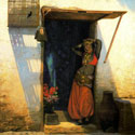 Каирская женщина у дверей своего дома
